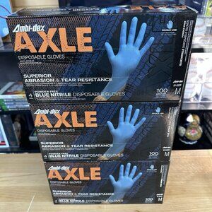Ambi-Dex Axle 4 Mil Blue Nitrile Disposable Single Use Gloves 3 Box of 100 M